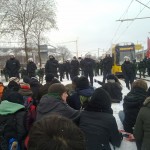 Blockade in der Hansastraße